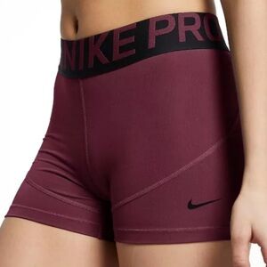 Nike Pro Dri Fit Burgundy black color compression Shorts 3” size medium